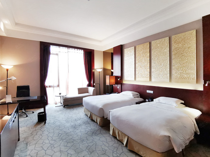 北京首都机场希尔顿酒店豪华双床房