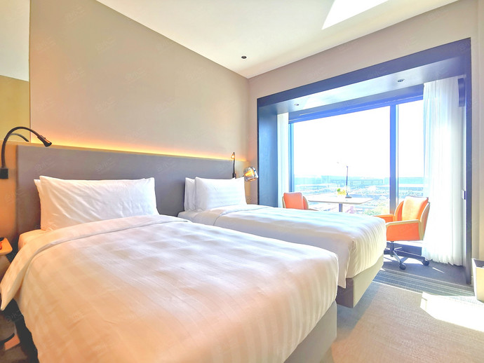 上海虹桥机场香格里拉及盛贸酒店盛贸机场景观豪华双床房